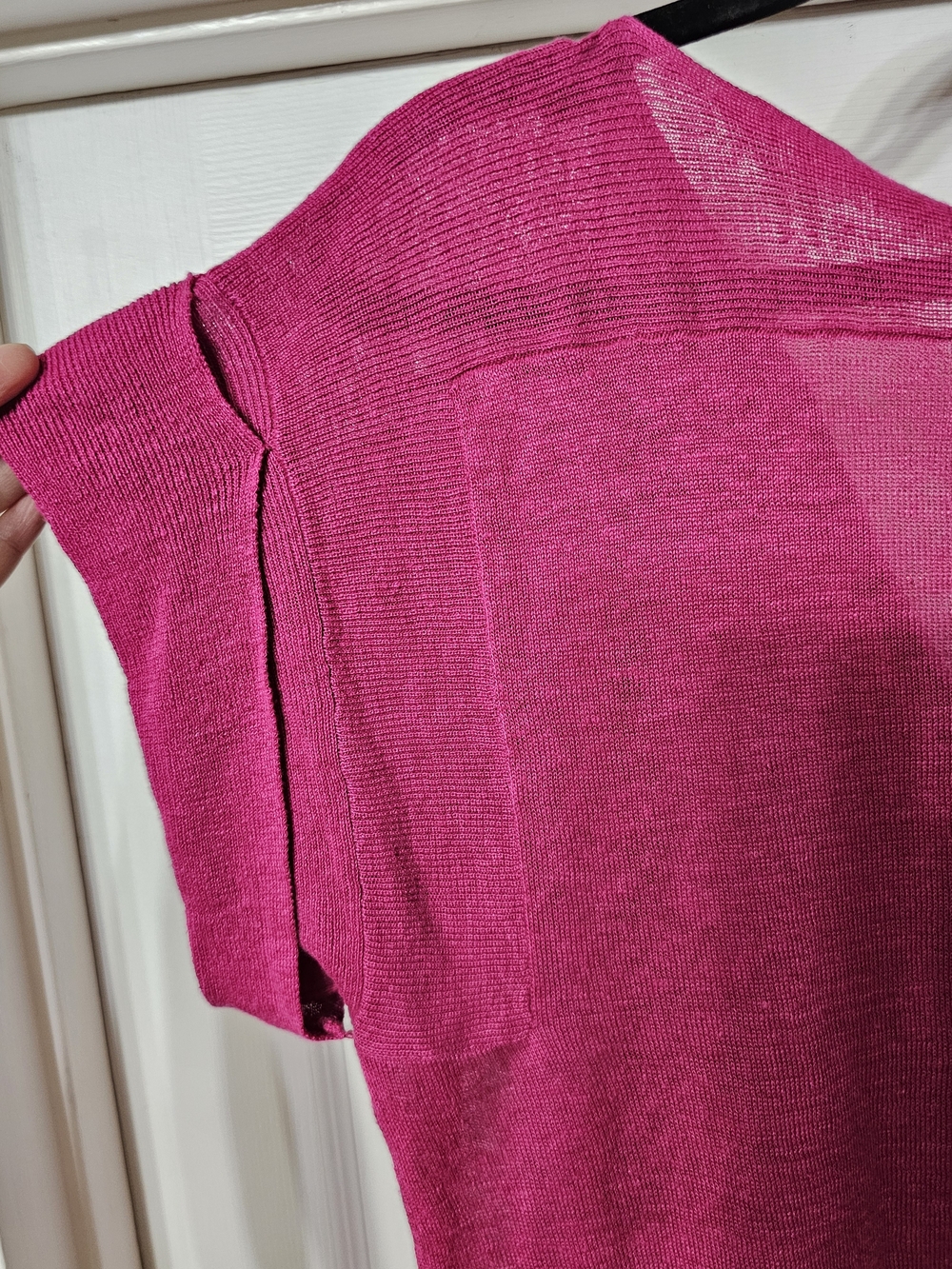 100% Linen My Tribe Fuchsia Knit Midi Dress - Picture 5 of 5